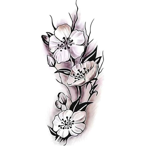 1 pc fashion women girl temporary tattoo sticker black roses design full flower arm body art big large fake tattoo sticker
